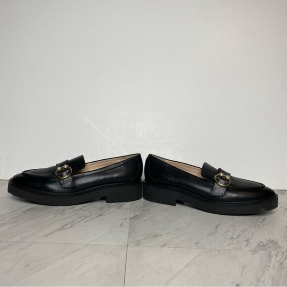 Stuart Weitzman Brenna Black Leather Loafer 8 1/2 B - Picture 7 of 16